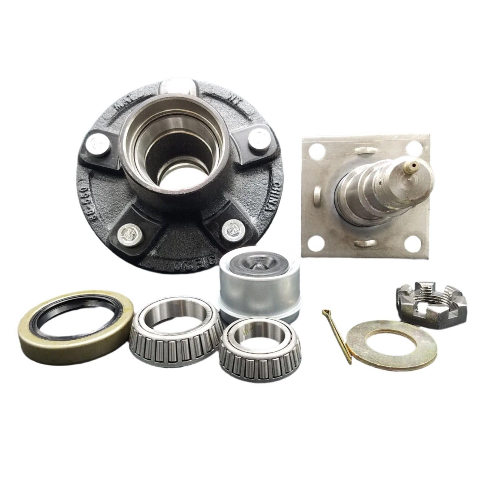 Everything for trailers, RVs and trucks and more - Two 5x5 Replacement Idler Hub Spindle Kit w/Brake Flange Trailer For Axle 3500# #84 (FS1XN-2627)