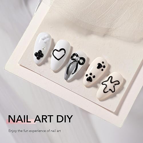 Miniatura 6 de GAOY Gel de uñas 3D negro, 0.53 oz para esculpir diseños de uñas en 3D, tallar, moldear, pintar, gel que no se limpia para decoración de gemas y