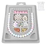 Bead Plate, Bracelet Bead Boards for Jewelry Making 9 Recessed Compartments, The Beads Boards Bracelet Sizer Measurement Tool Beads Measuring Plate Design Board for DIY Bracelets Necklace Making DIY
