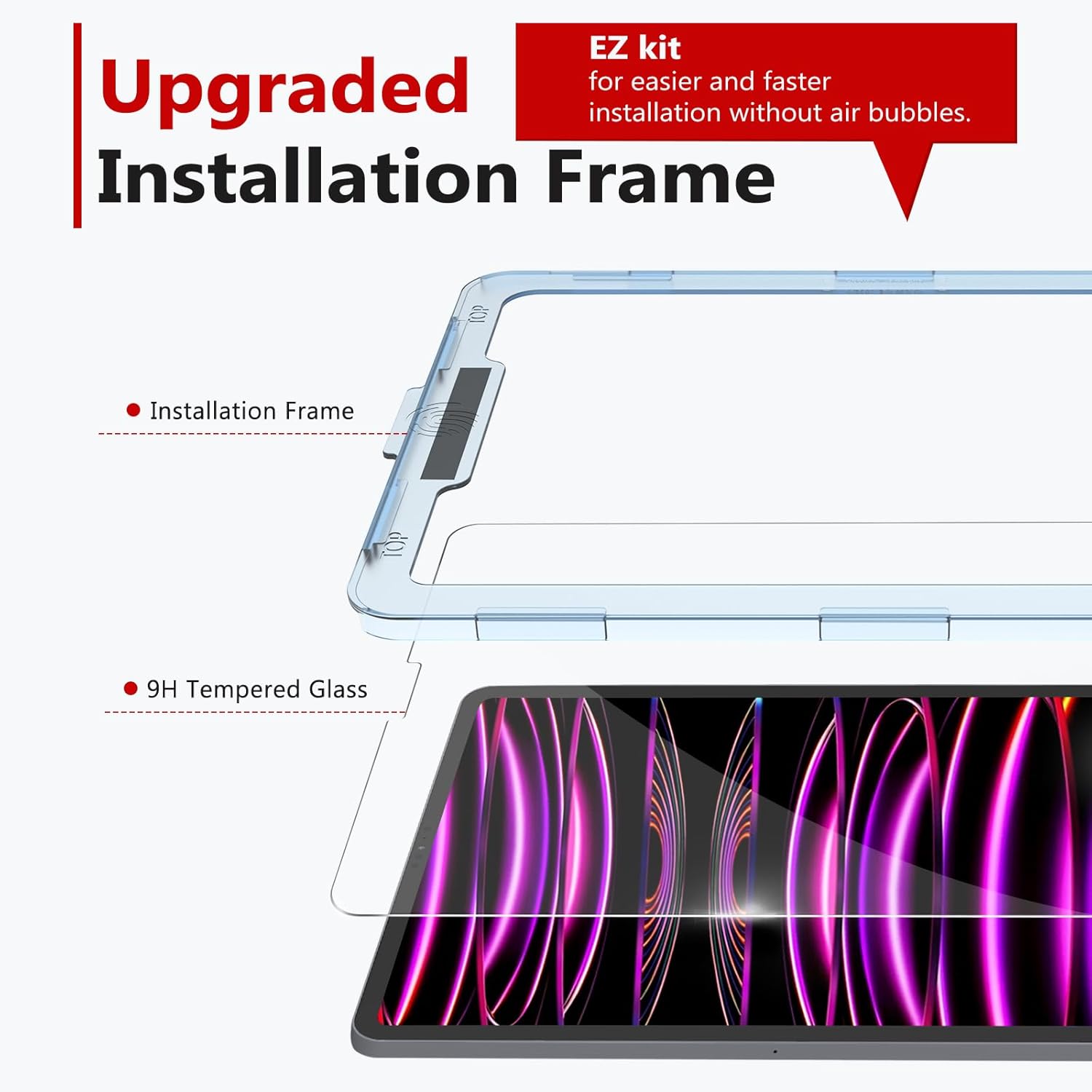 bersem Screen Protector Compatible with iPad Pro 11 (2022&2021&2020&2018) & iPad Air 5th / 4th (2022&2020) Tempered Glass, Ultra Clear, Anti-Scratch, Case Friendly, EZ Kit, 1 Pack - Image 2
