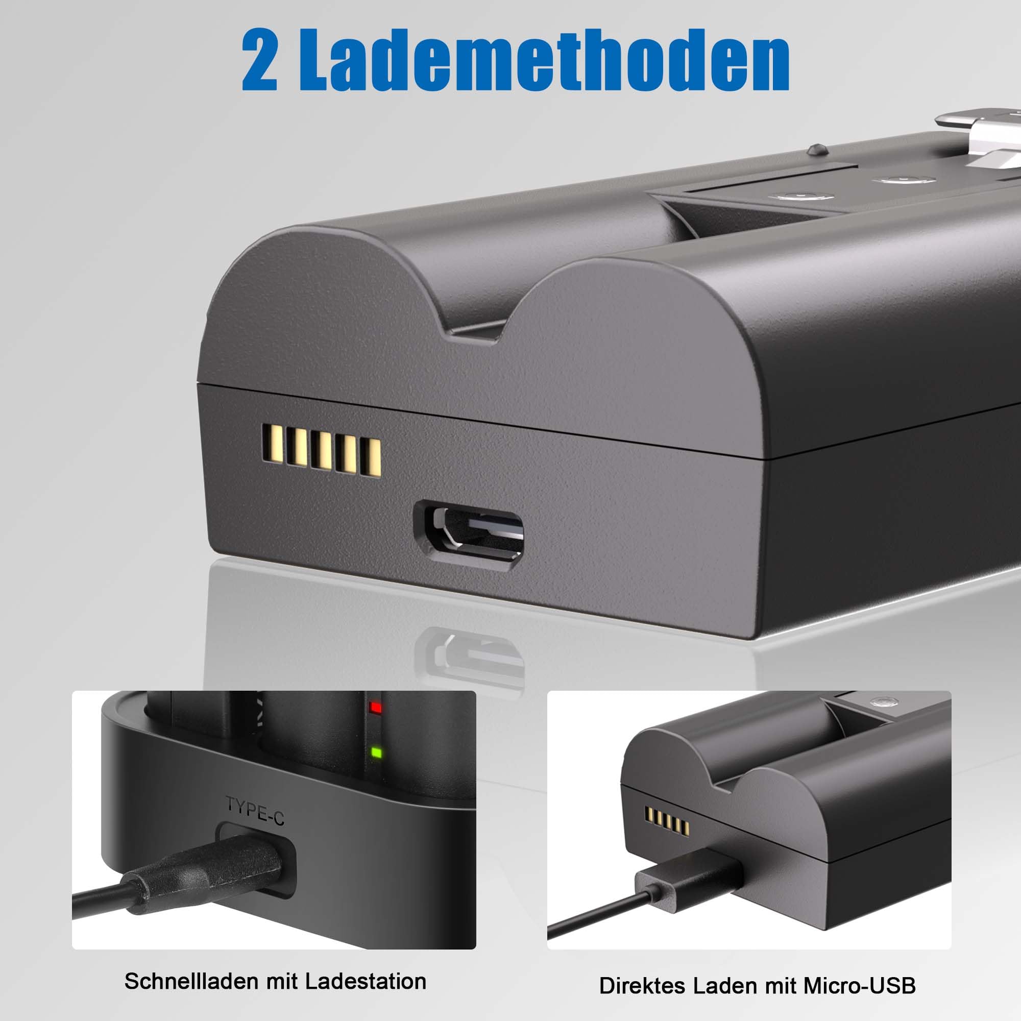 4 Stück Batterien mit Ladestation für Ring Video Doorbell, 3,65V 7200mAh V4 Ersatz Kamera Akku kompatibel mit Ring Doorbell 2/3/3+/4, für Stick Up Cam (2nd & 3rd Gen) und Spotlight Cam