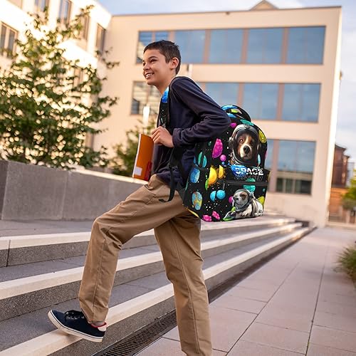 Miniatura 8 de DAATUANG Mochila simple y moderna mochila de viaje Mochila pequeña Mochila impermeable Mochila de moda Mochila linda, Espacio Perro Negro, Mochilas