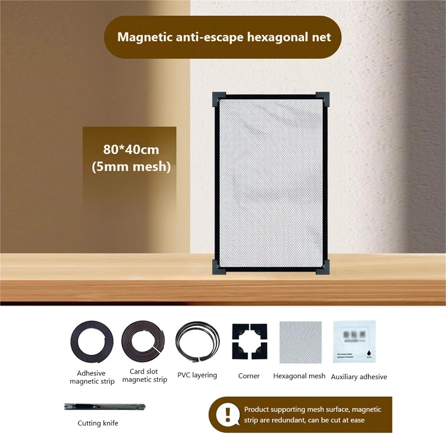 Mesh Screen Netting for Fish, DIY Magnetic Tank Aquarium Lid Net Multiple Sizes