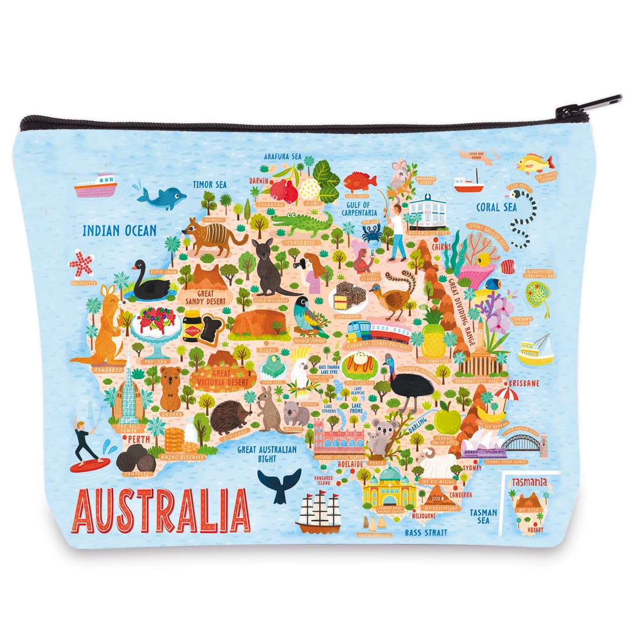 Australia Map Cosmetic Bag