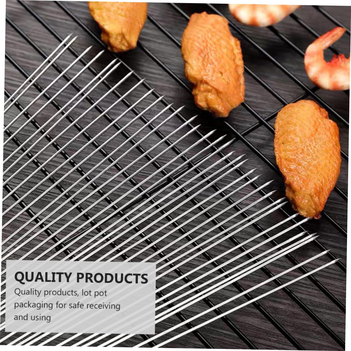 UPKOCH Spiedini per Barbecue Resistenti ad Alta Temperatura e Corrosione 100 Pezzi in Acciaio Inox 304 Argento per Barbecue Domestici e Picnic