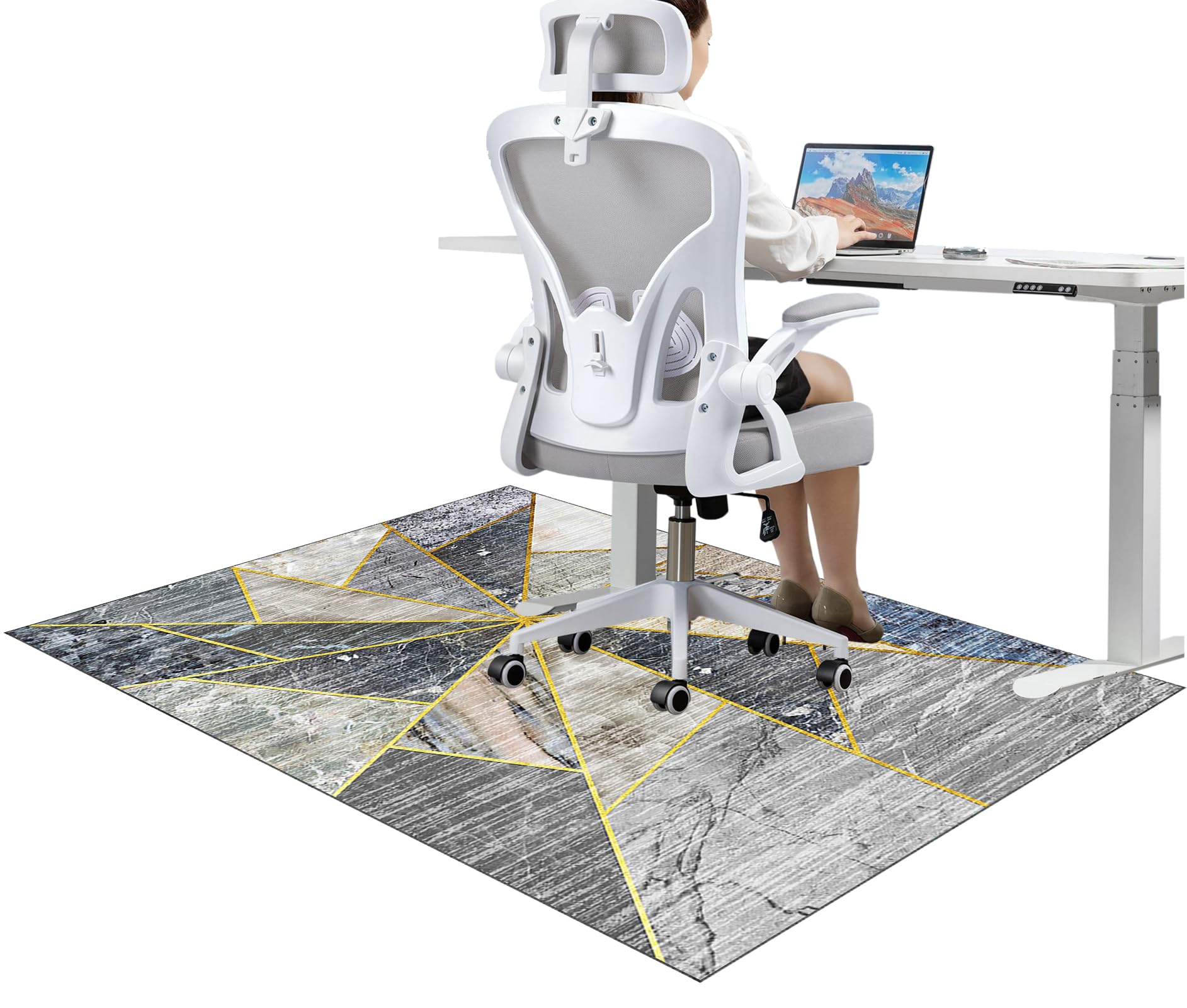 JaevKwzy Chair Mat for Hard Floor Office Chair Mat Desks Mats Large, Floor Protector for Home Office Wooden Floors, 70 x 100 cm Hard-Floor Chair Mats Easy Glide, Carpet Protector Chair Mat for Office