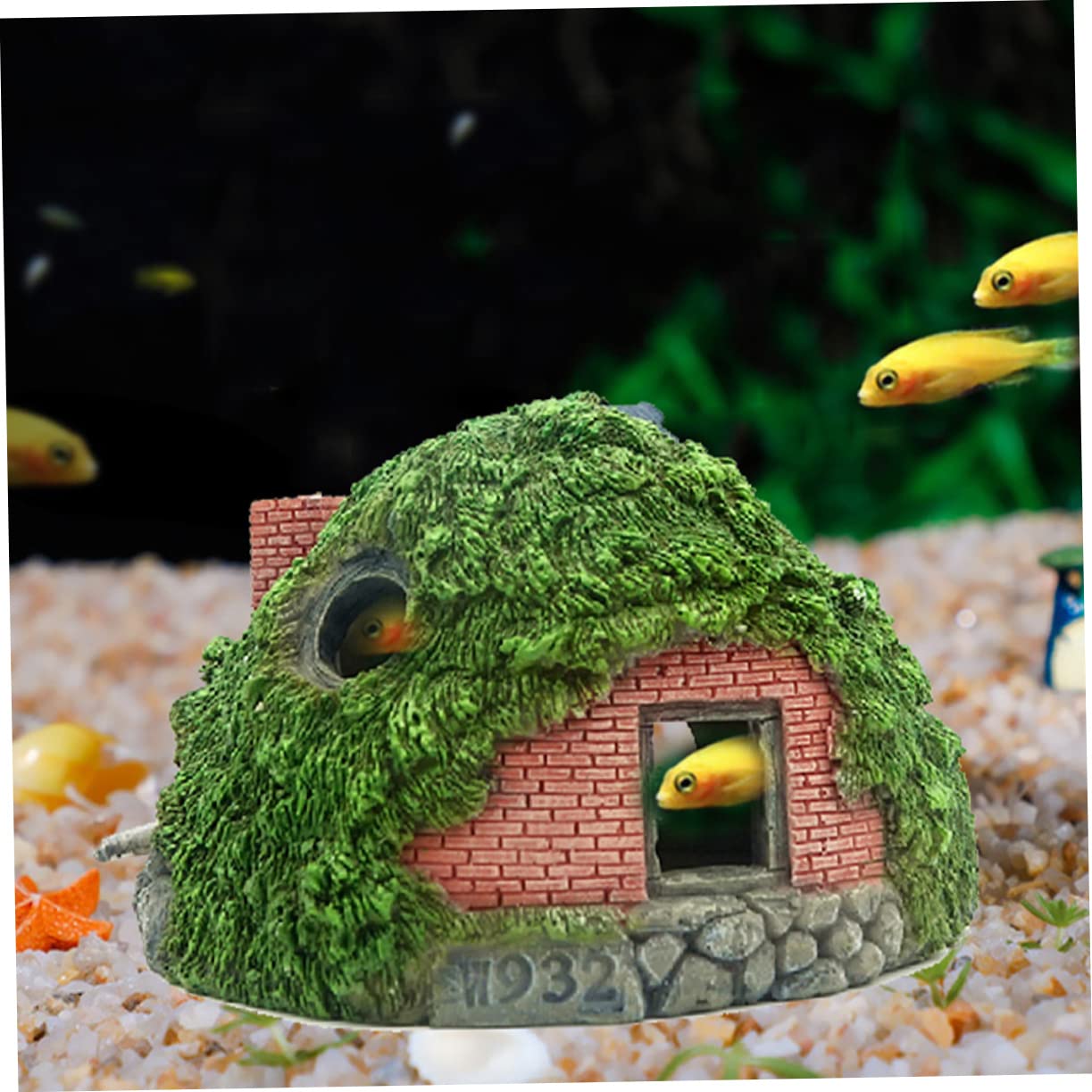 Cabilock Cueva Escondida de Resina para Acuario, Cueva Decorativa Resistente y Estable para Peces y Camarones