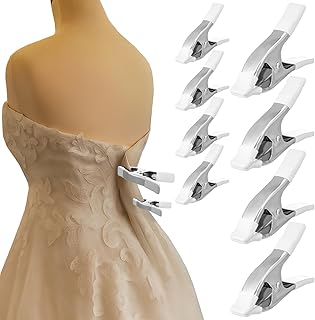 LemonRoad 8 Pack Dress Clips Clothing Clamps for Fitting Bridal Seamstress Mannequin Heavy Duty Fixed Clamp Wedding Photographer Fashion Designers Dress Makers Salespeople (1.97'',4.17'')