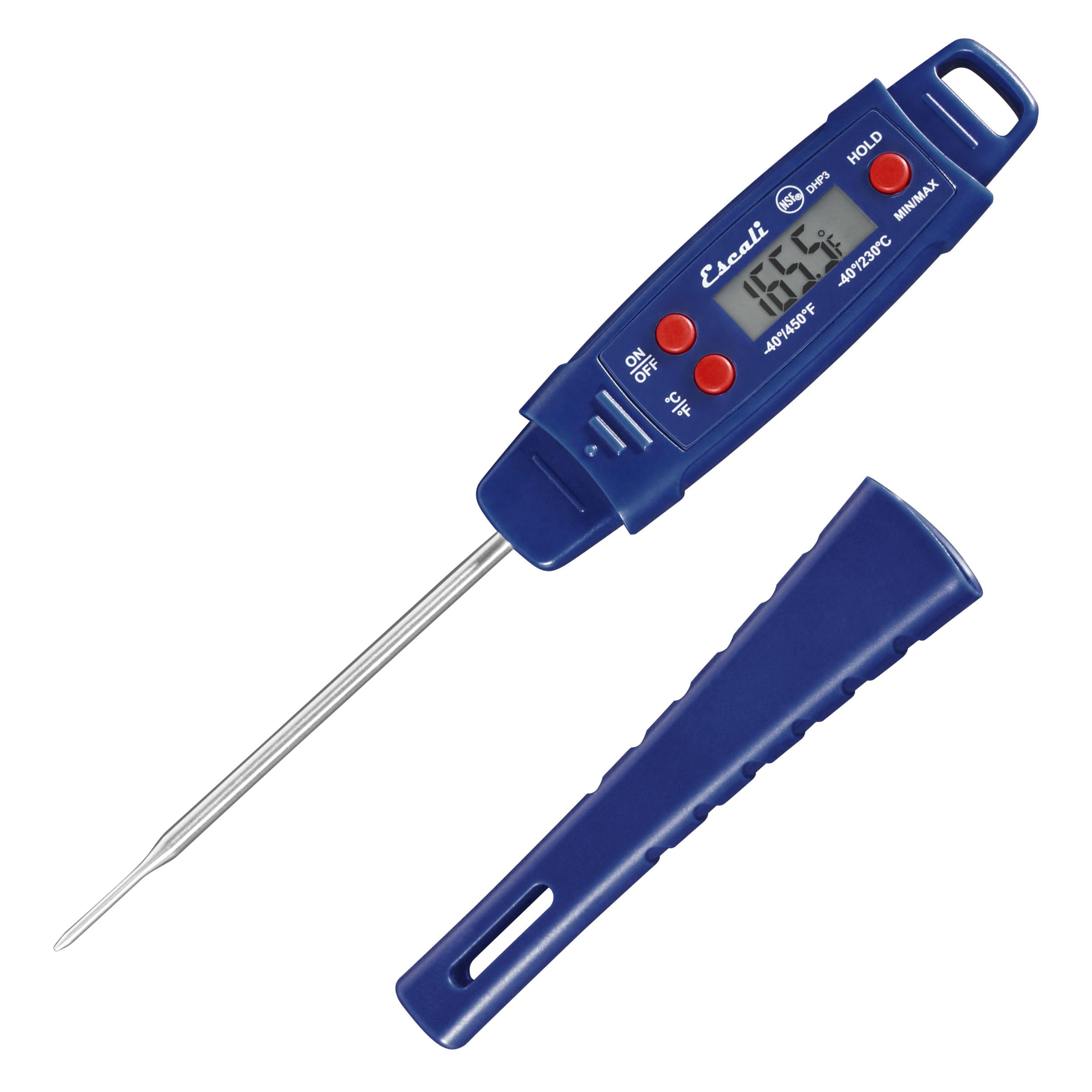 Escali DHP3 Termómetro Digital de Cocina Gourmet, Termómetro de Cocina y Barbacoa, Certificación NSF, Impermeable, Sonda de Temperatura de -40° a -232° C, Azul Marino, 19,7 x 2,5 x 1,3 cm