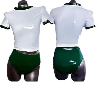 [ASUSA] 白＆緑 超光沢 可愛い トップス+ブルマ レースクイーン 体操服 コスプレ衣装｜仮装用 [並行輸入品]