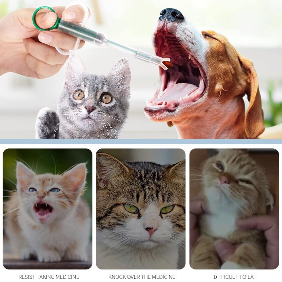2 Pcs Feeder Medicine Syringes Gato, Alimentador De Tabletas Para Mascotas, Medicine Dispenser Pill Para Pets, Medicamento,Silicone Syringe Para Pets, With Soft Tip, Para Small Pets Dogs Cats