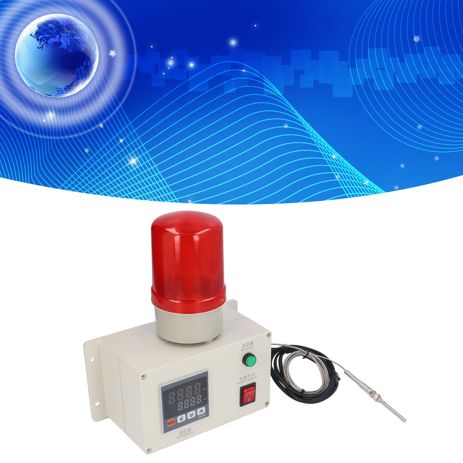 Generic Dispositivo de Control de Alarma de Temperatura con Función de Sonido Intermitente para Uso Doméstico y de Oficina en CA 220 V