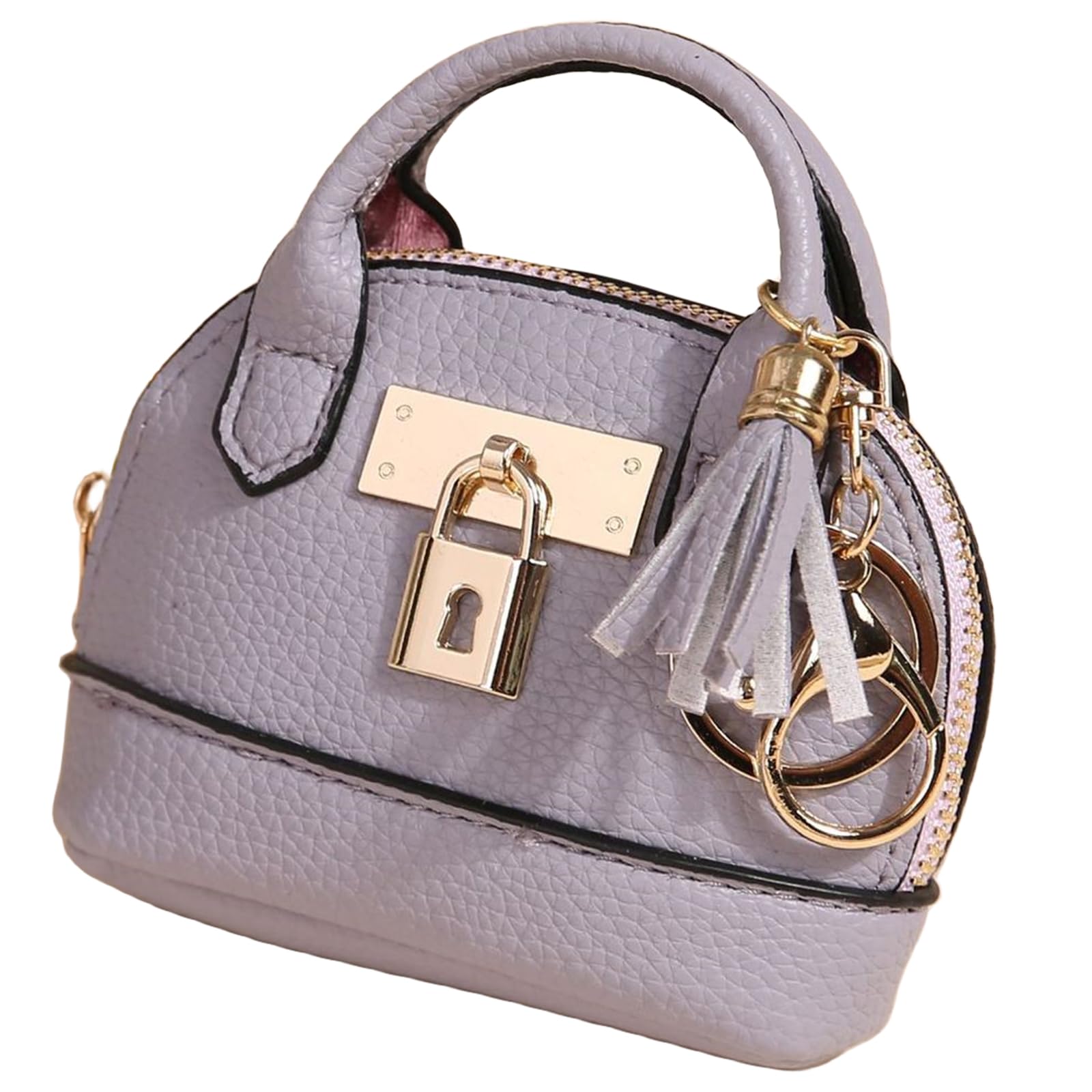 QeenRTUU Mini Tote Bag Keychain Coin Purse Pu Leather Key Chain Small Change Purse for Women Keychain Pouch Mini Makeup Bag Cute Zipper Coin Purse