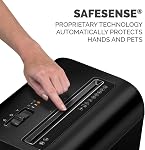 Fellowes LX65 10-Sheet, P4 Cross-Cut Deskside Paper Shredder with SafeSense