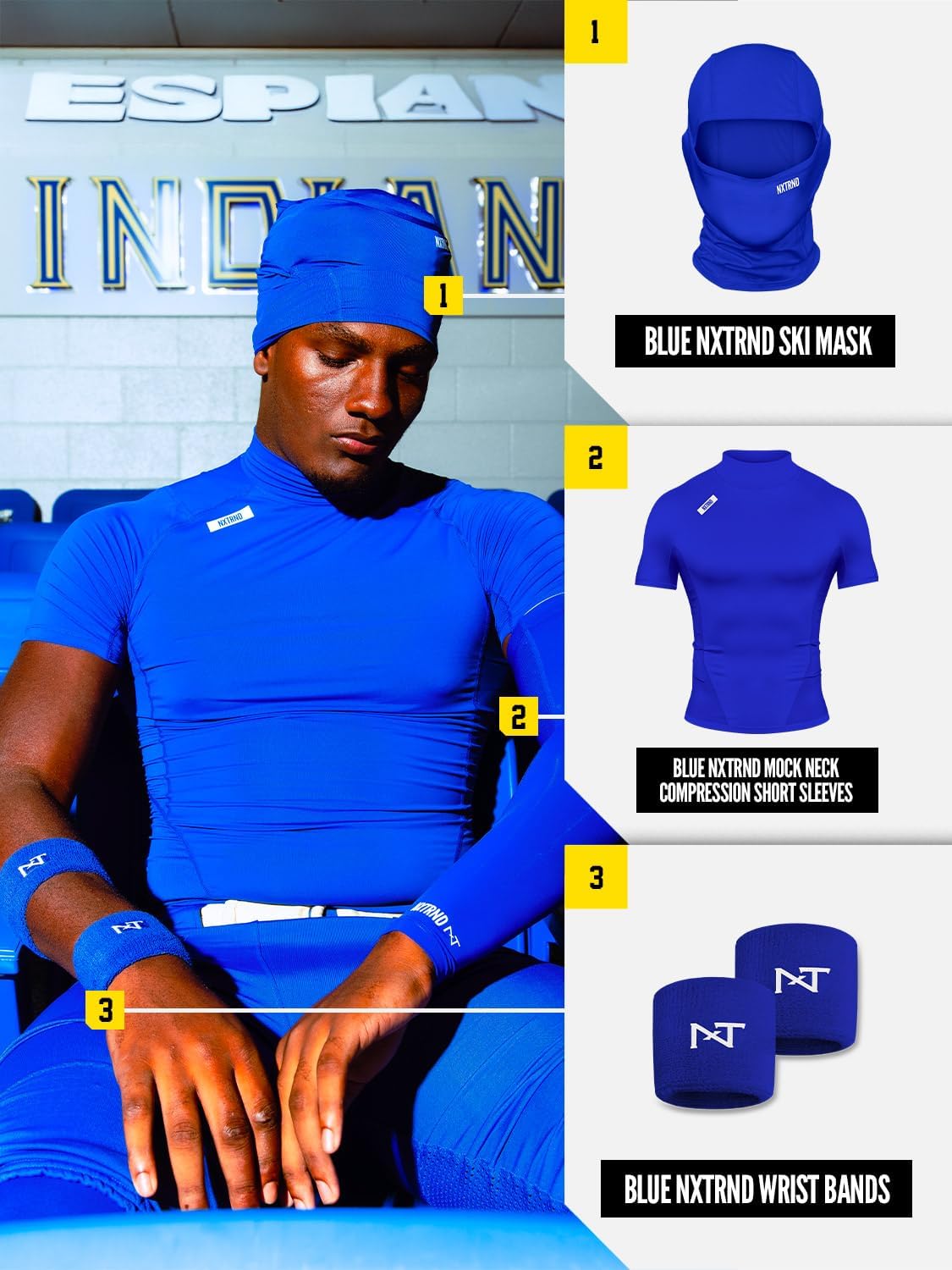 Nxtrnd Men's Turtleneck Compression T-Shirt, Short Sleeve Mock Neck - Image 5