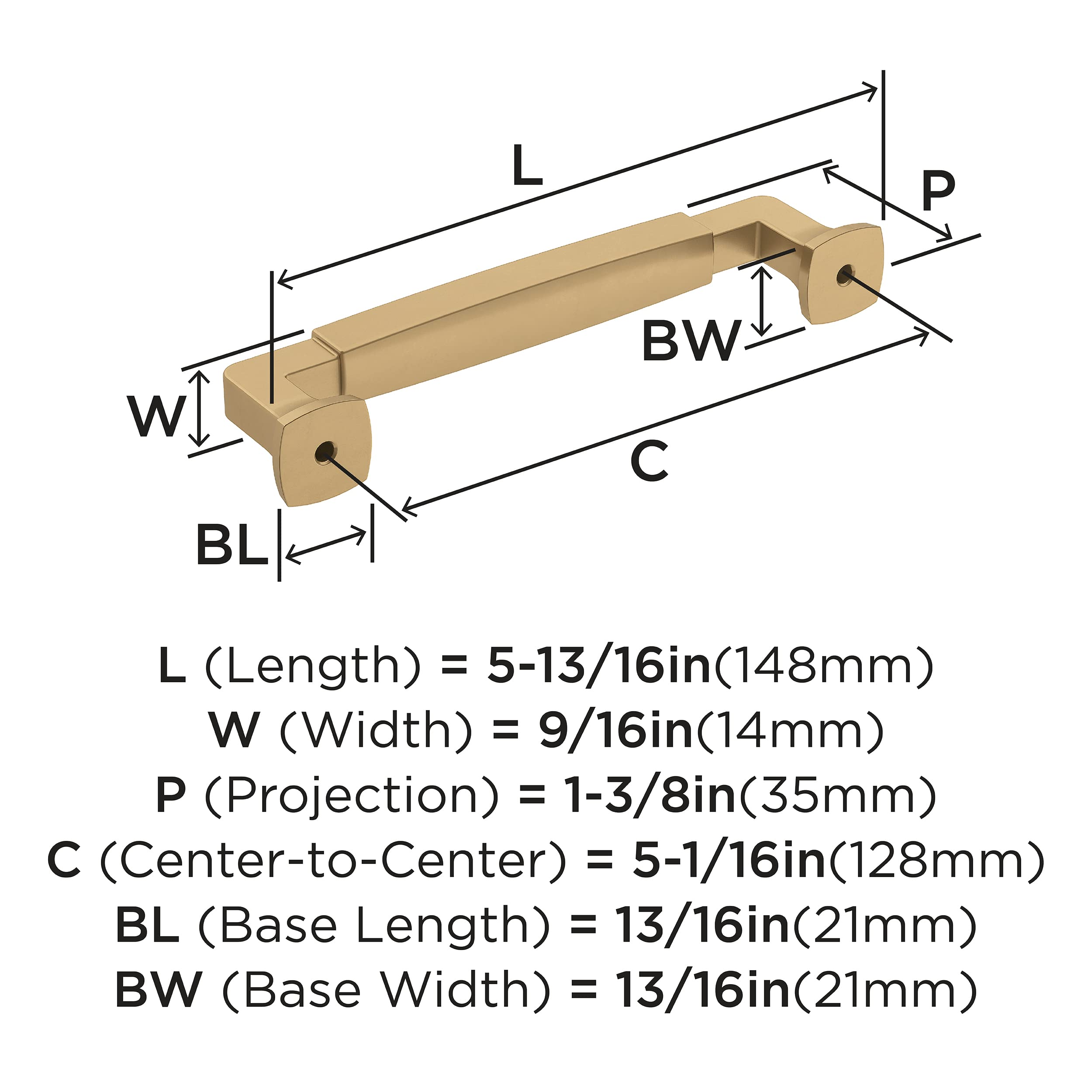 Amerock, Champagne Bronze, 5-1/16 in. Center-to-Center - Image 4