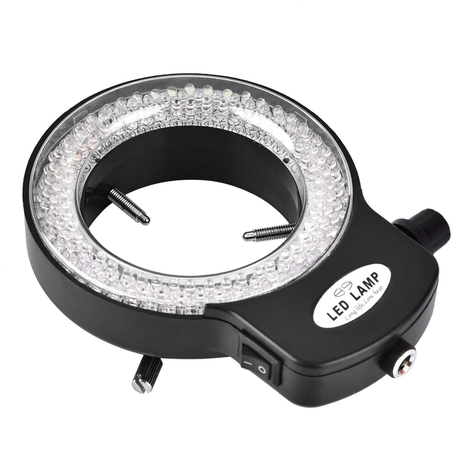 Akozon Microscope LED Light, Microscope Camera 144 LED Beads Light Source Brightness Adjustable Ring Lamp for Stereo Microscope & Camera (Black)