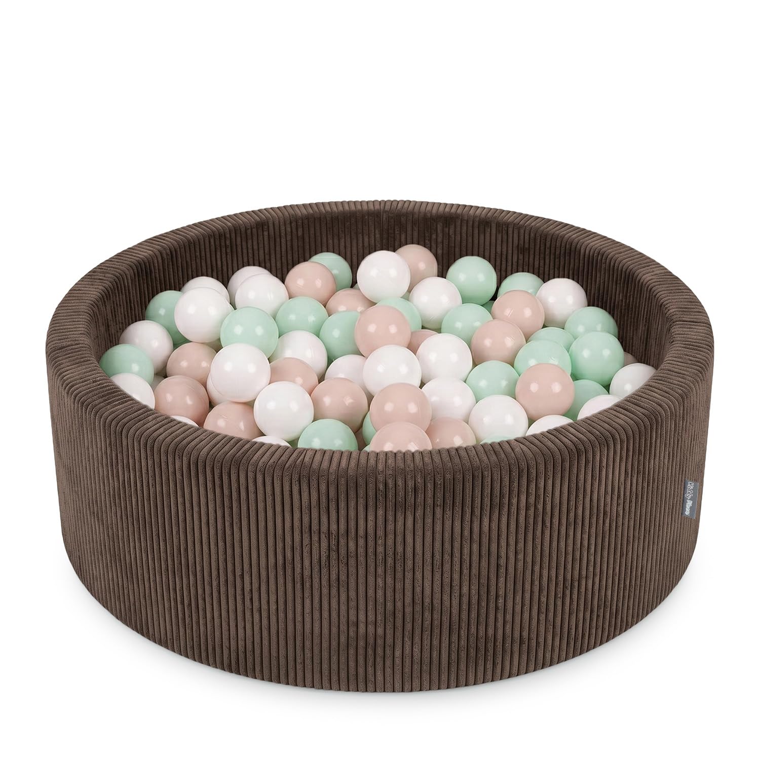 KiddyMoon Ball Pit For Baby And Toddler, Soft Play Ball Pit, 90 X 30 Cm With 200 Balls, Soft Foam Ball Pool, Ribbed Washable Cover