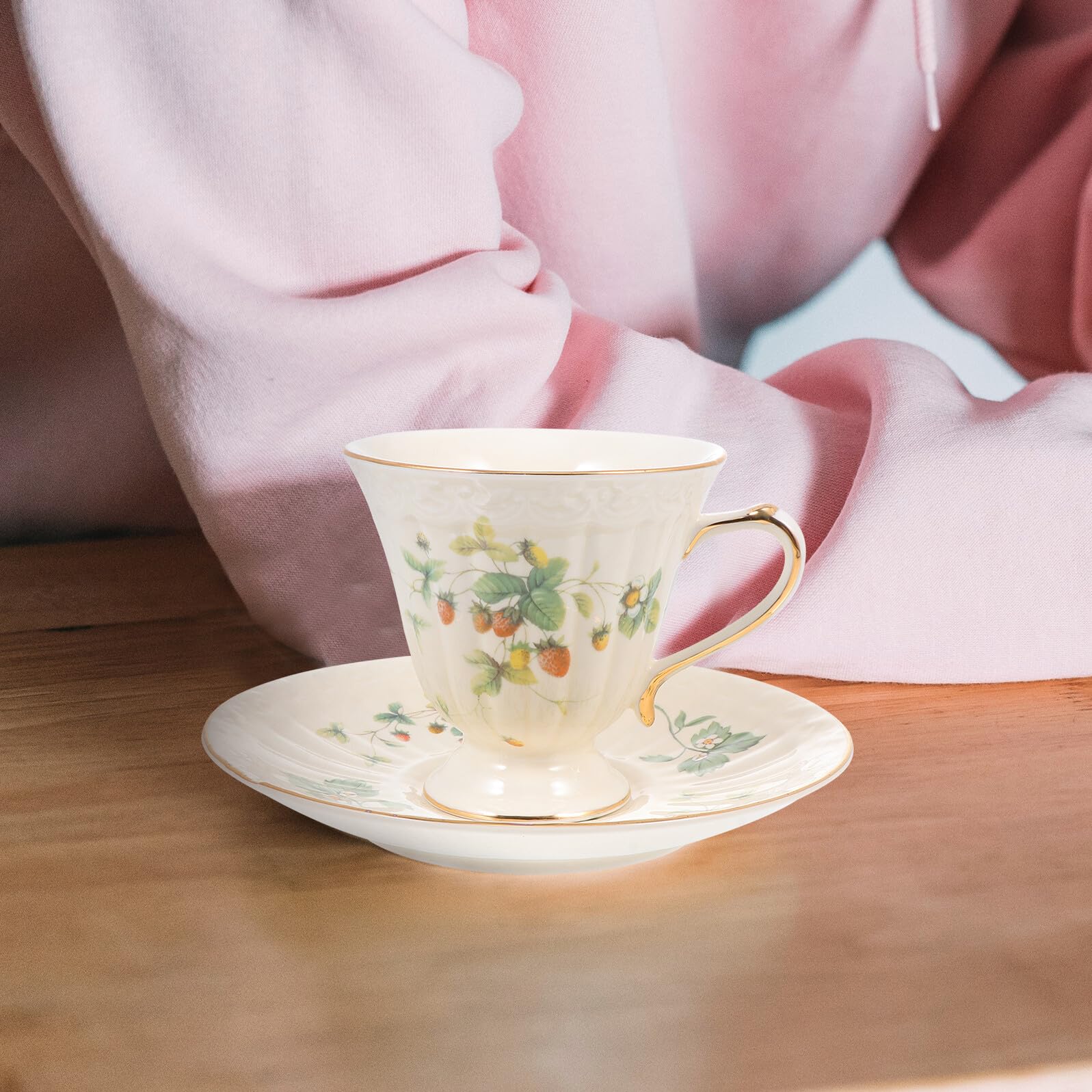 INOOMP Retro Keramiktasse mit Untertasse 1 Satz für Kaffee und Saft