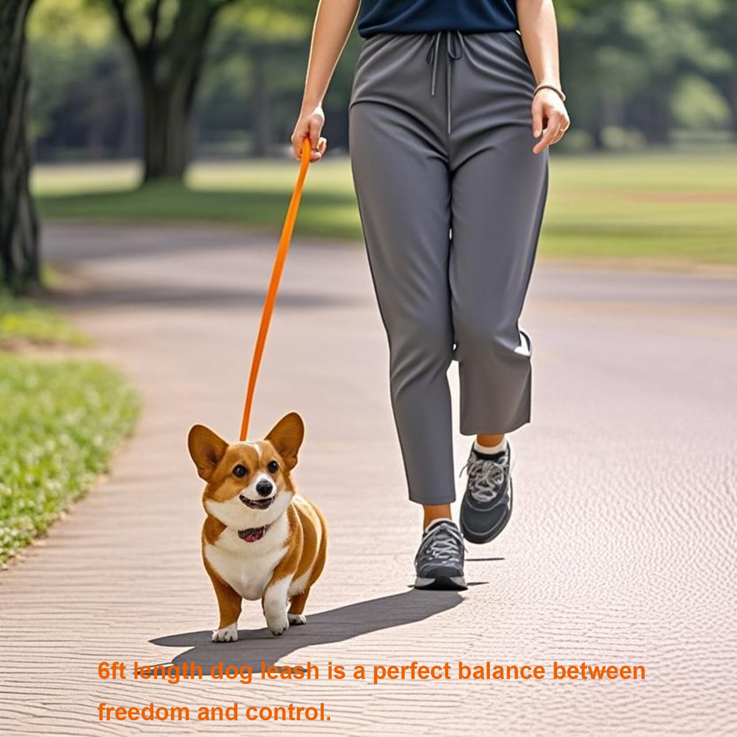 Siumouhoi 180cm Traditional Style Dog Leashes, Strong Collar Hook, for Small Medium and Large Dogs (Orange, 180cm x 1.5cm) - Image 2
