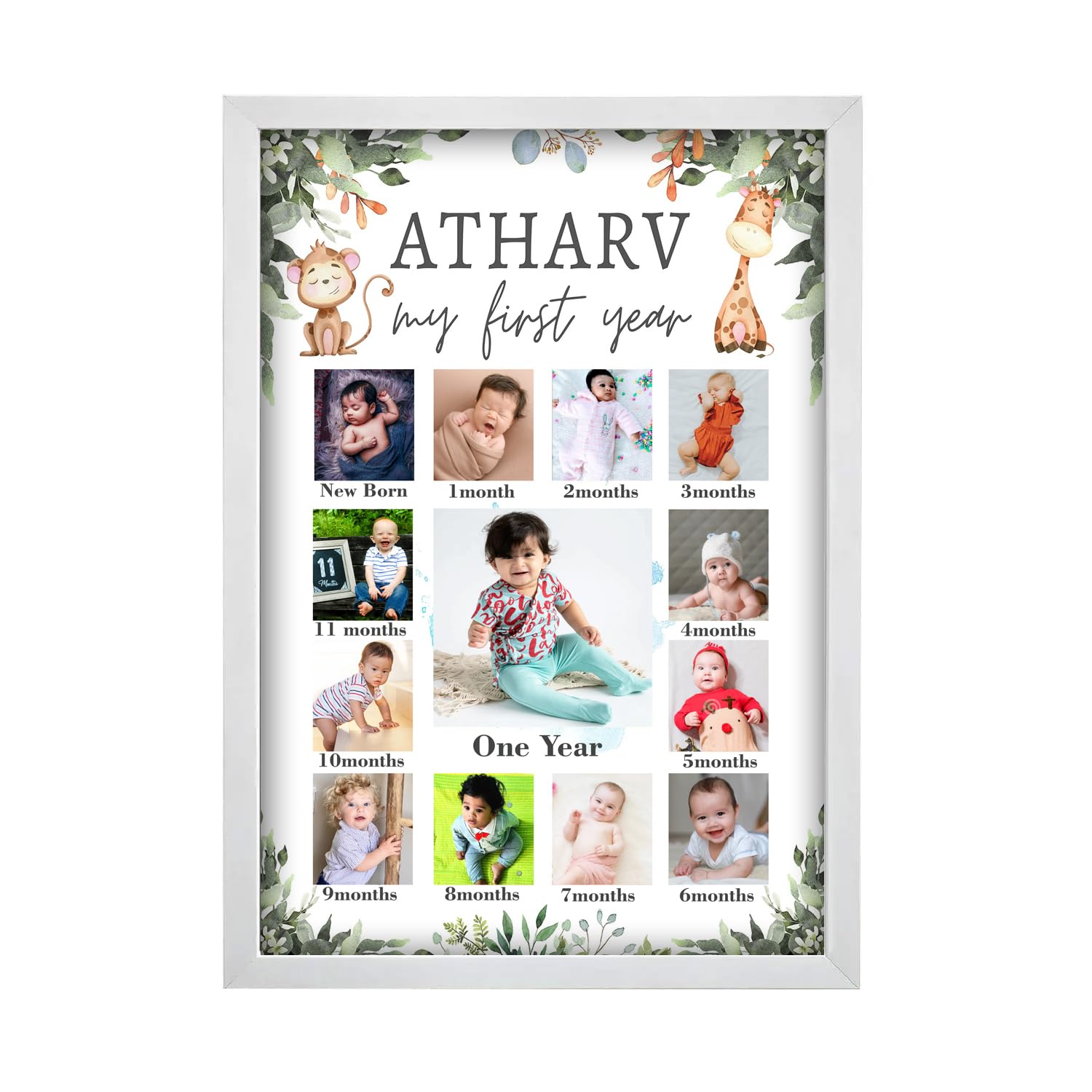 My First Year Baby 12 Months Photo Frame with customized photo Upload , My 1st Year Photo Frames with 12 Pics, Customised Frames For Gifts, Happy Birthday Customized Collage Photo Frame, Best Gift For Kids, Sister, Brother, Husband, Wife (Design 5, 1 (B0DHPKPS6K) Amazon Price History, Amazon Price Tracker