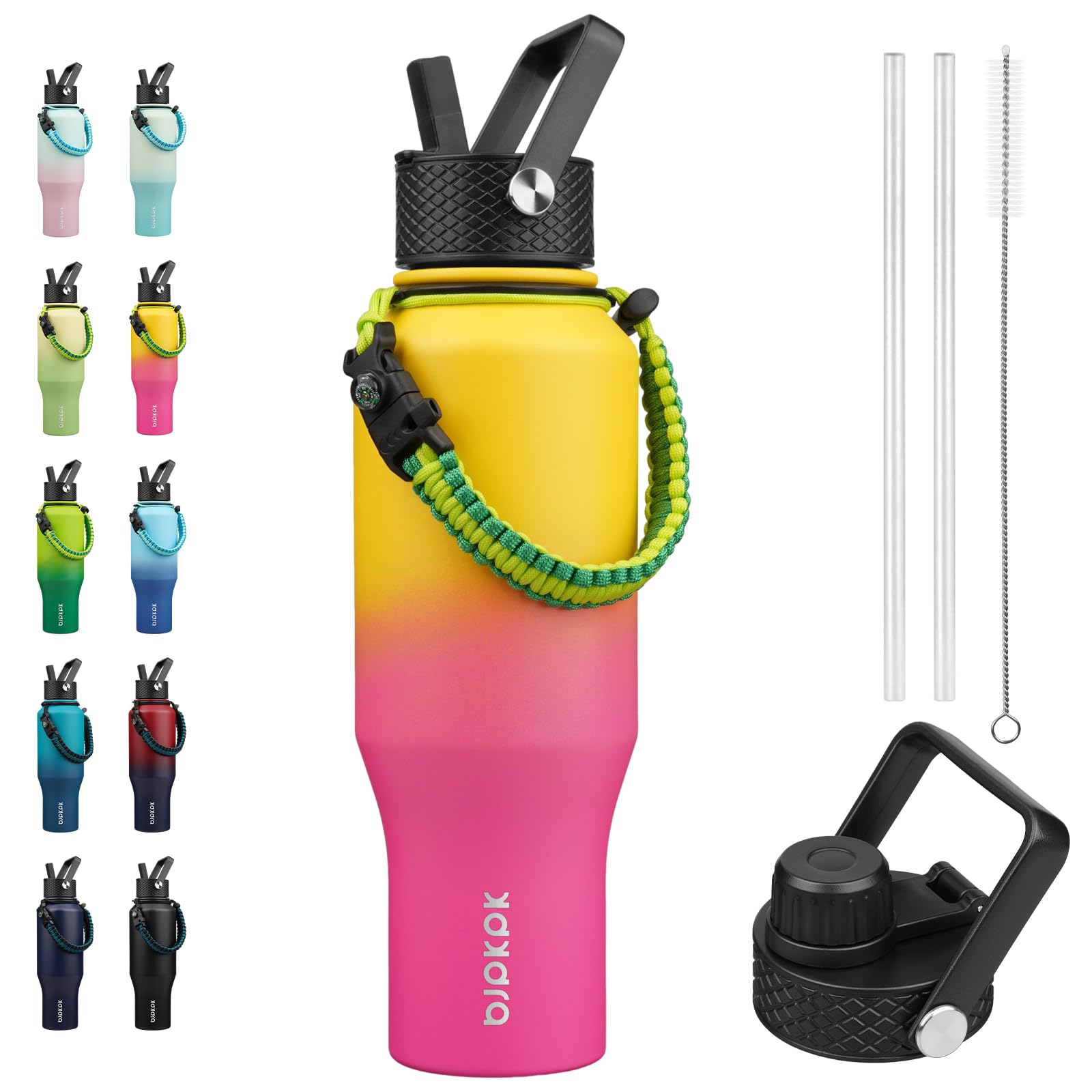 BJPKPK 35oz Insulated Water Bottle with Straw Lid, Stainless Steel Bottle
