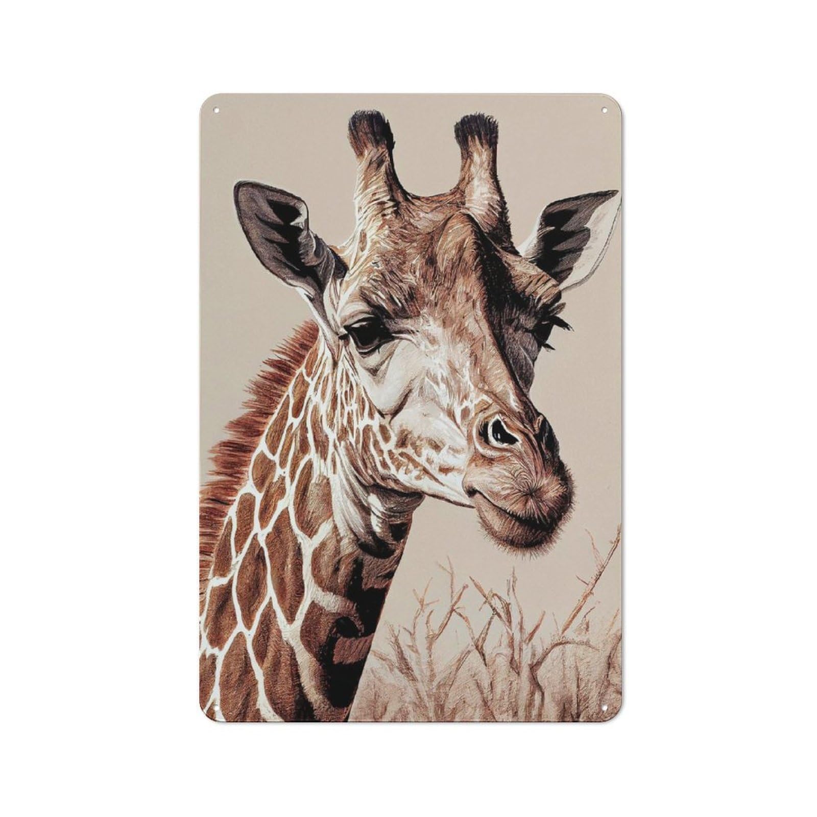 Junmoney Giraffe Animal Vintage Tin Sign 30X20cm With For Man Cave Or Games Room, For Games Room Collectors