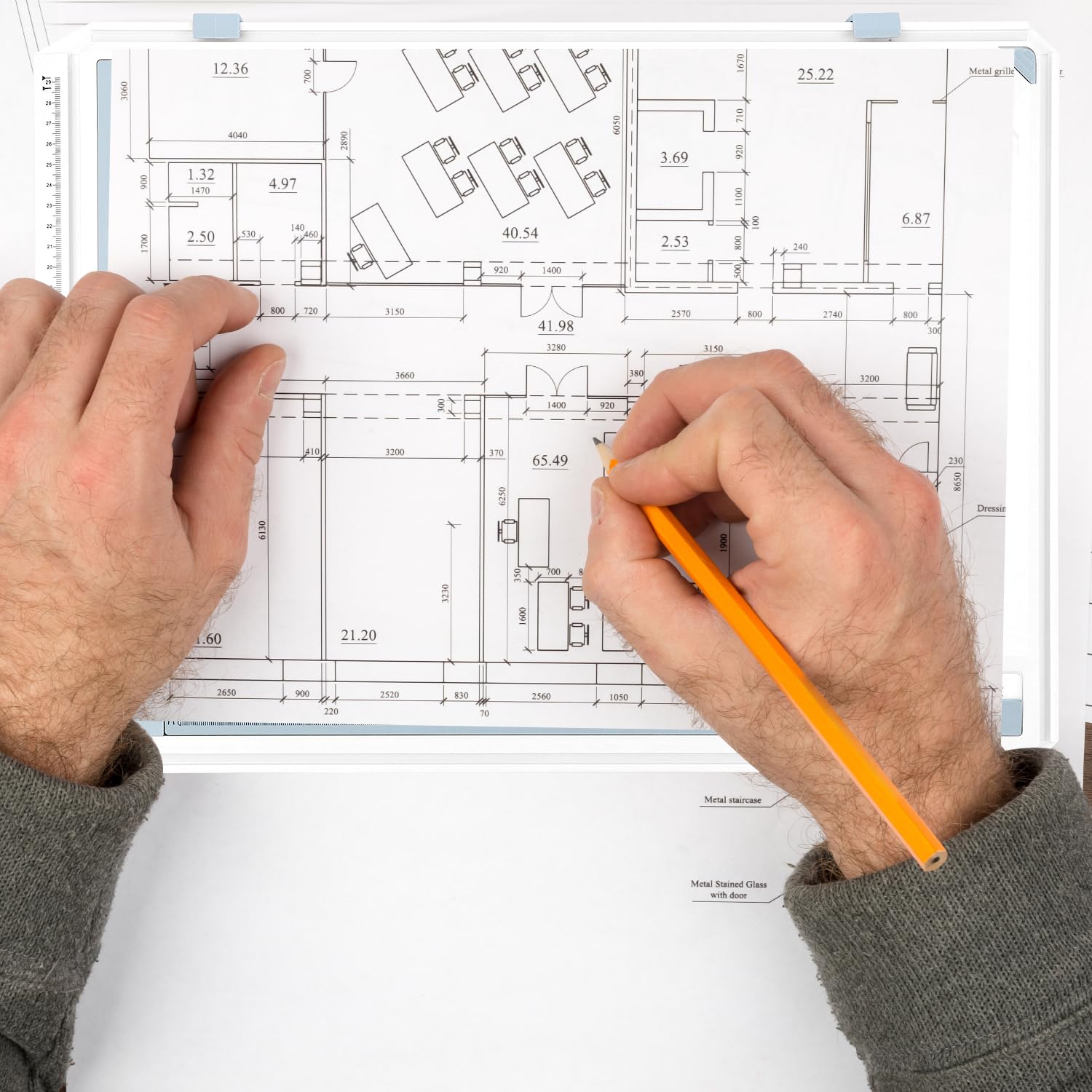 QWORK® Planche à Dessin DIN A3, Planches a Dessin Multifonctions avec Outils de Mesure et Précision Réglables