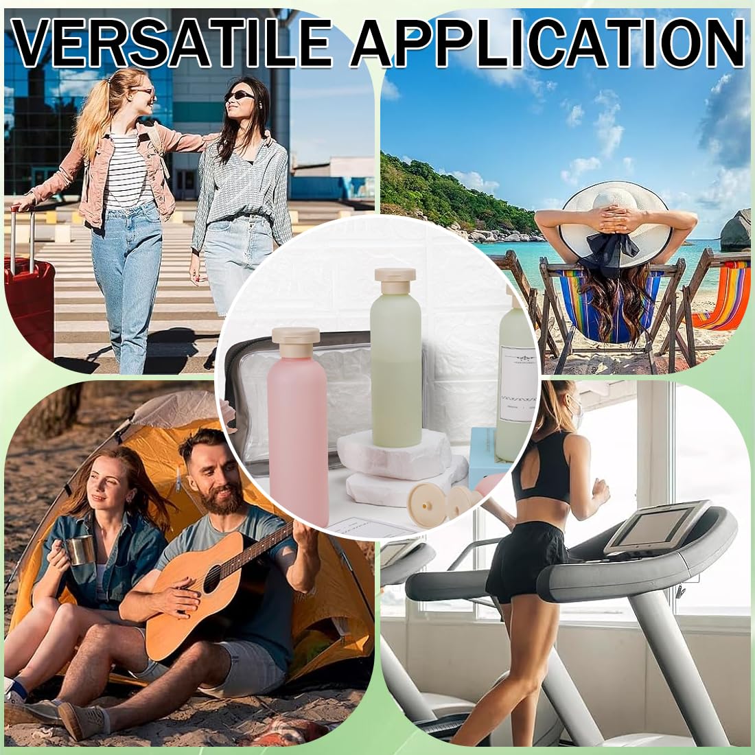 Bottiglie per Shampoo, 4 pezzi, Bottiglie da spremere,confezione contenitori vuoti da 260 ml, Flaconi da Viaggio Ricaricabili, Idéal pour Shampoing, Gel Douche, Crème, Lotions