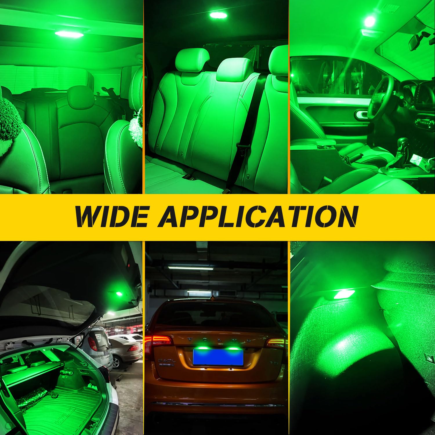 Qasim Lot De 6 Ampoules LED Bleues Super Lumineuses 44mm 5050 10-SMD - Éclairage Intérieur Voiture Dôme Carte Plaque 12V