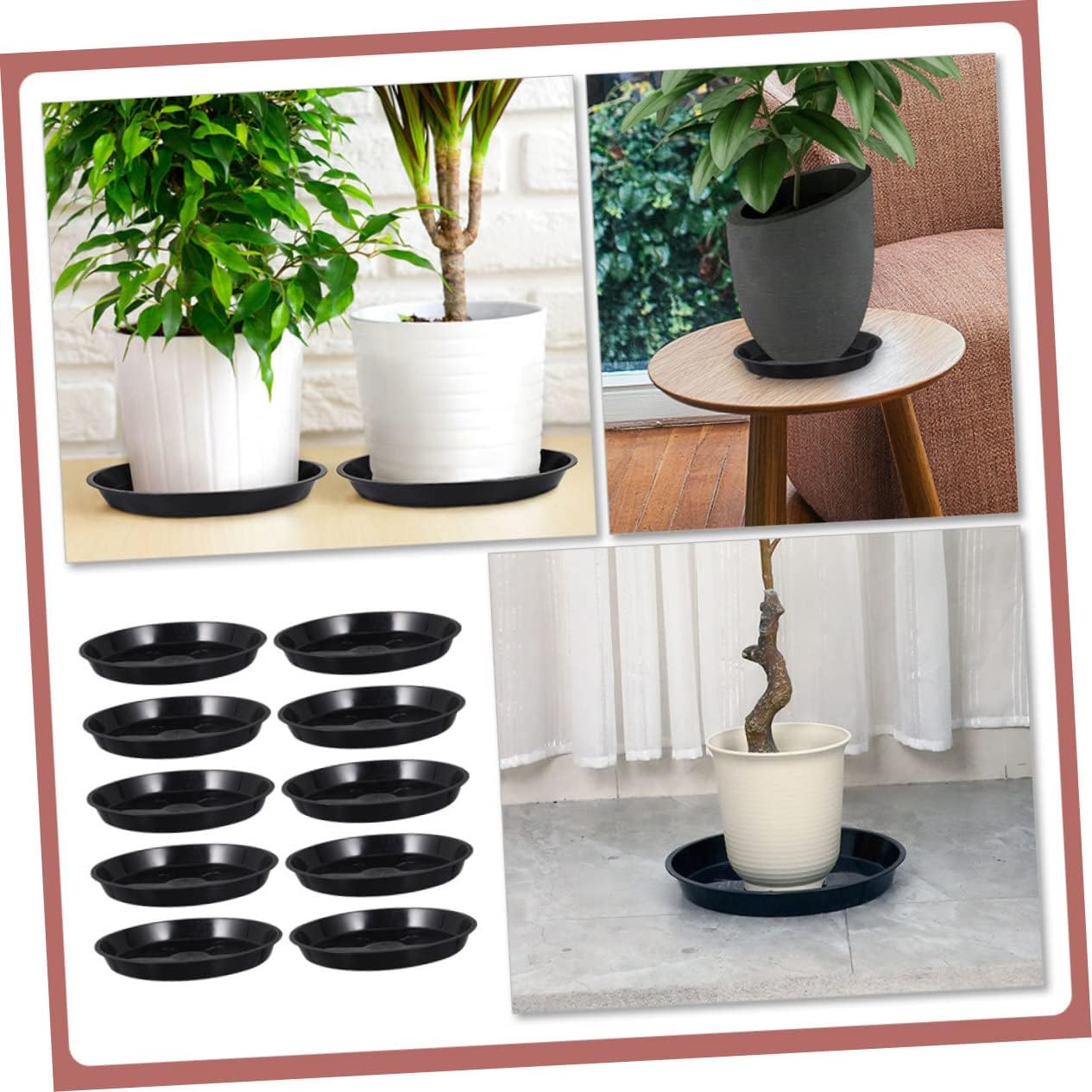 10pcs Creative Flowerpot Tray Base for Use Round Shape Garden Pot Trays Easy to Potted Plants