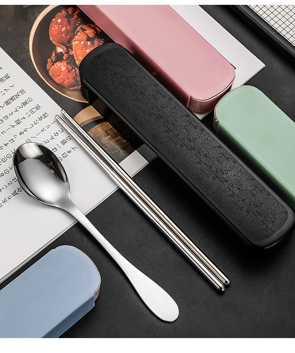 Ensemble De Couverts en Acier Inoxydable, Couverts Portables 12 Pièces, avec Boîte-Cadeau Exquis, Peut Être Utilisé pour Les Voyages en Famille Au Restaurant