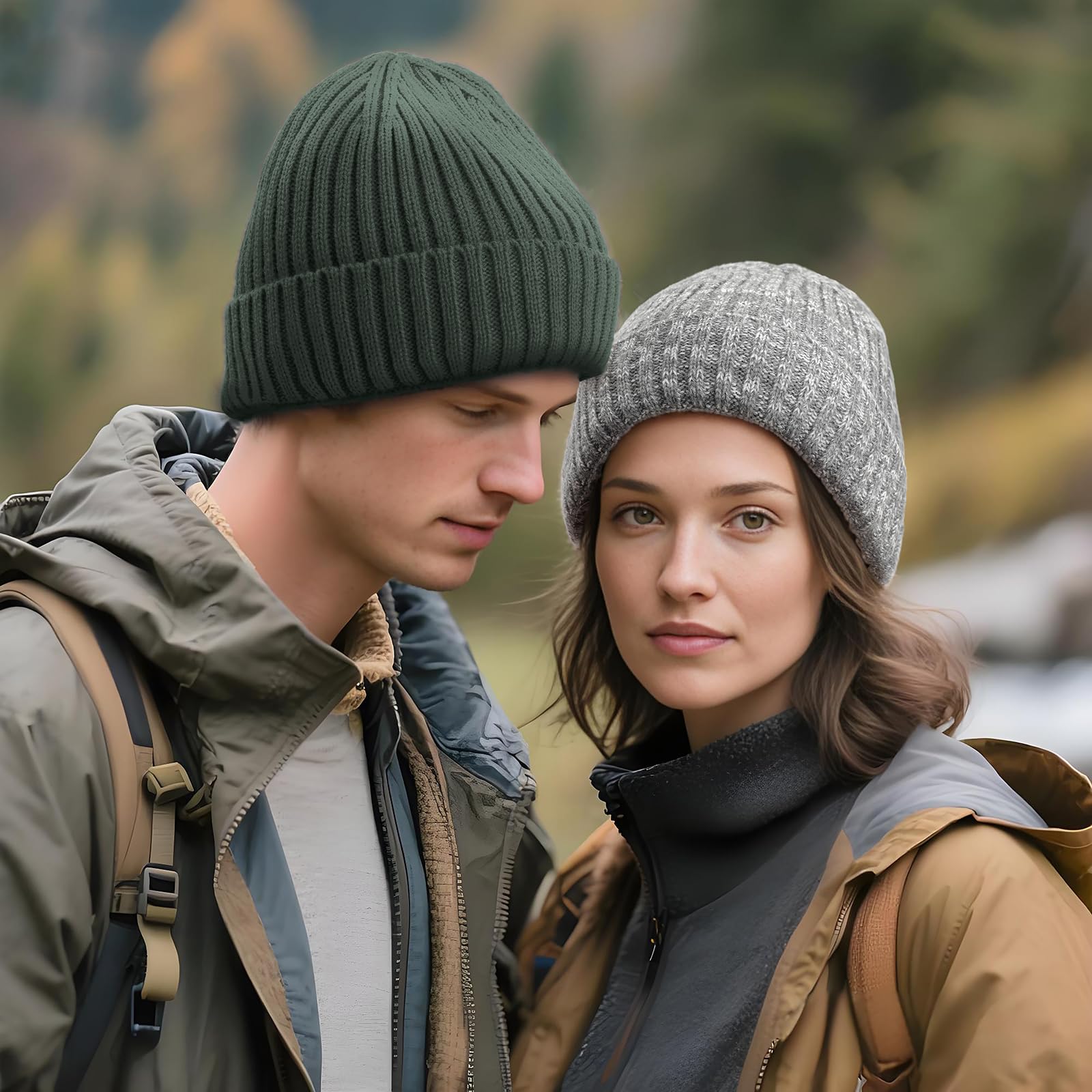 DRESHOW Czapki Damskie i Męskie z Satynową Podszewką Czapka Zimowa z Dzianiny z Jedwabistą Podszewką Czapka Unisex Miękka i Ciepła na Zimę Czapka z Daszkiem