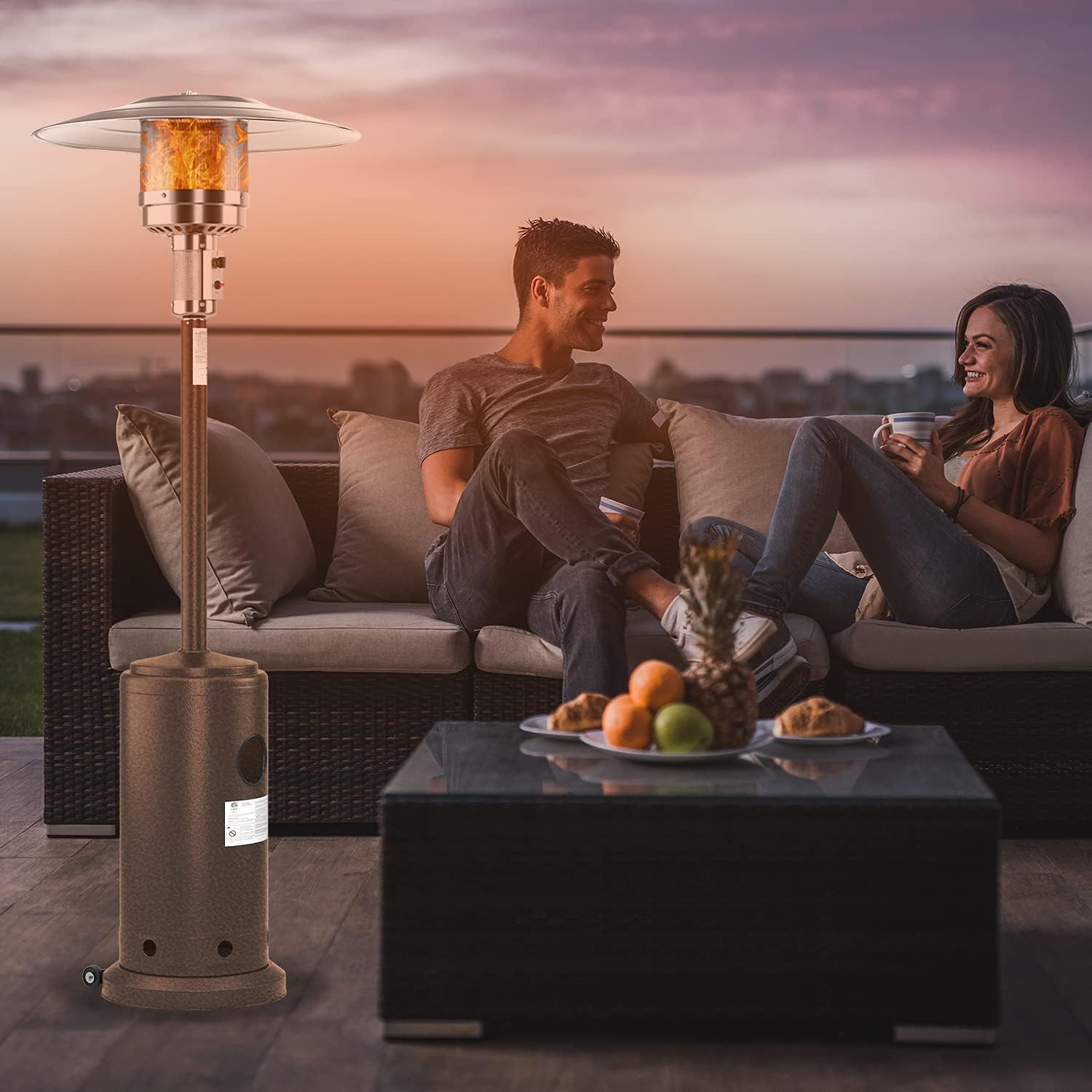 Patio Heaters Outdoor Propane Heater - Outdoor Portable Heaters with Wheels - Commercial Stainless Steel Gas Space Heaters for Garden, Patio, Outdoor, Porch and Pool : Patio, Lawn & Garden