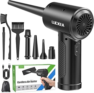 Ar Comprimido Limpeza PC Air Duster - 3 Velocidades Soprador de Ar Potente com Luz LED, 6000mAh, Soprador de Pó para Teclado Carro Escritório, Alternativa Ar Comprimido ou Compressed Air Global Recycled Standard Global Recycled Standard Global Recycled Standard
