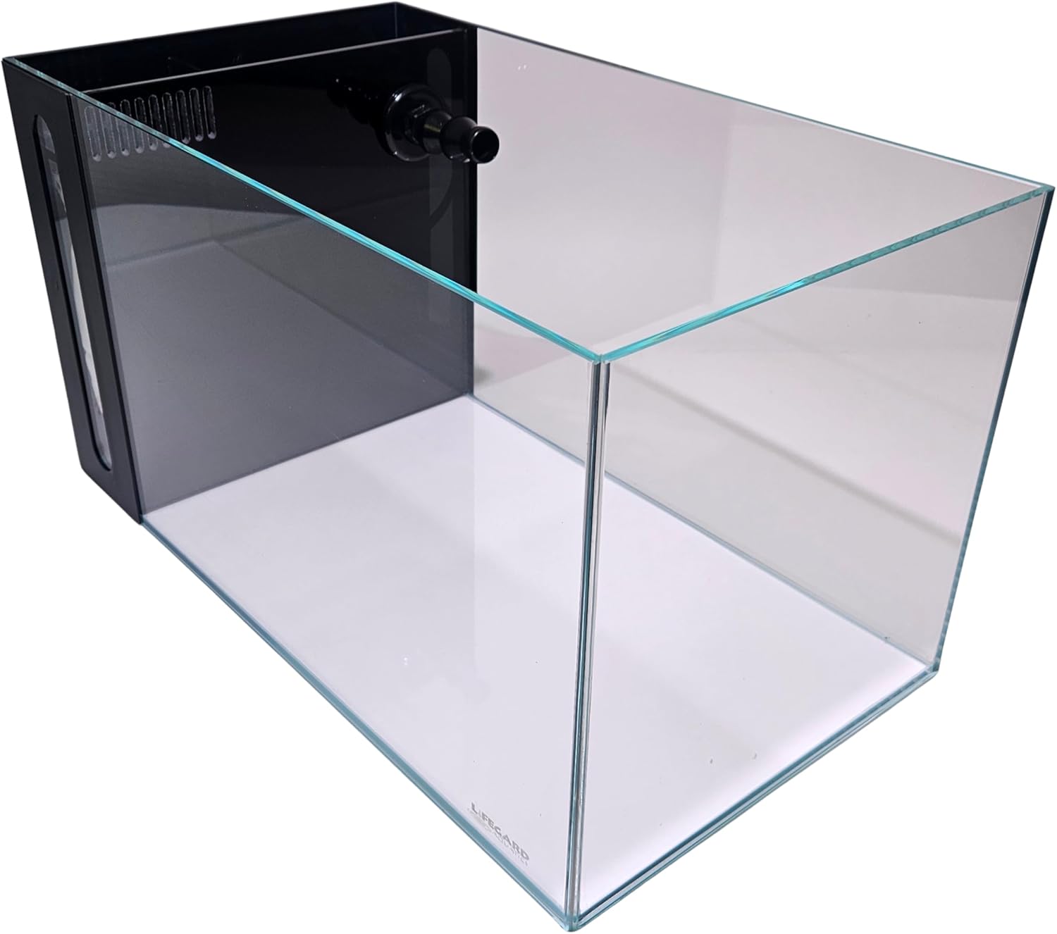 LIFEGARD Low Iron Ultra Clear 7.5 Gallon Crystal Aquarium with Built in Side Filter – Rimless Glass, 45° Beveled Edge, Peninsula Style with Directional Jet Flow