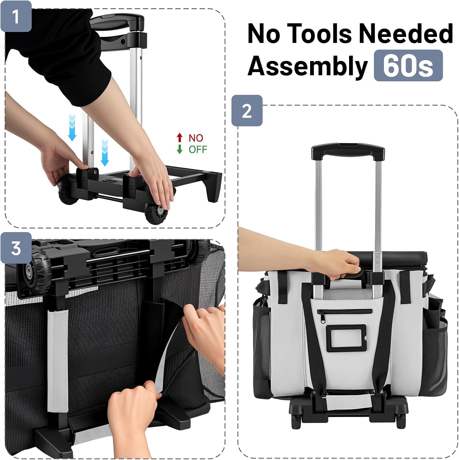 Large Cleaning Caddy for Cleaning Supplies Organizer, Rolling Cleaning Caddy Bags with Wheels for Housekeepers, Cleaning Carts on Wheels for Home Car Office Picnic