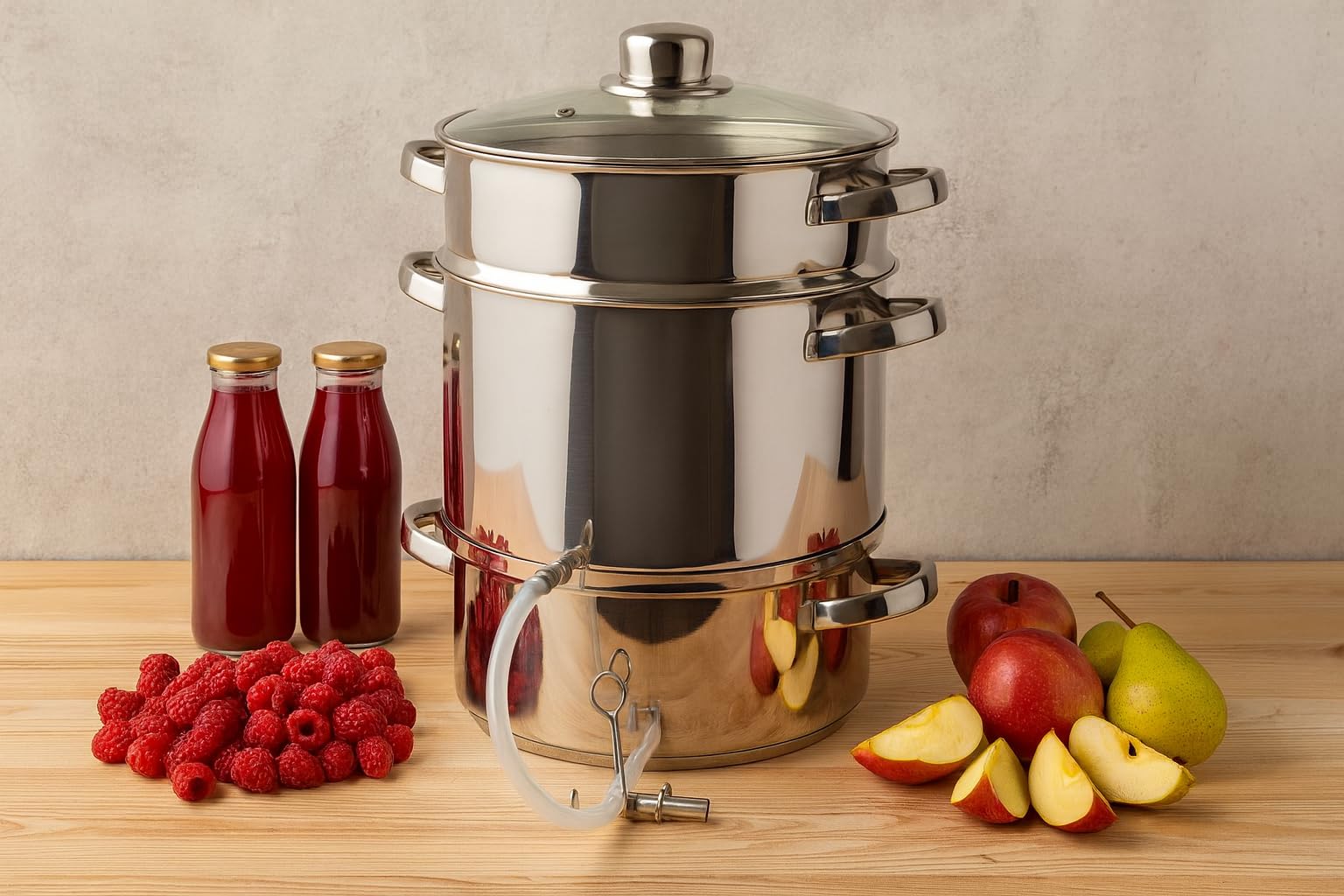 GARDIVO Dampfentsafter 8L & 5L Edelstahl, Fruchtentsafter, Saftmaschine für Obst und Gemüse, Spülmaschinengeeignet, alle Herdarten auch Induktionsgeeignet silber
