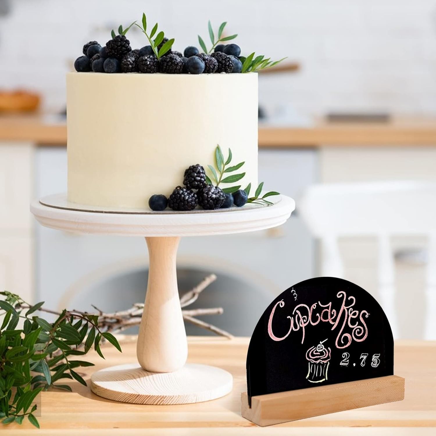 Glass Knot Wooden Double Sided Small Blackboard Decorations Home Decoration Hotel Bar Writing Board Double Sided Christmas Balls - (Color: B)