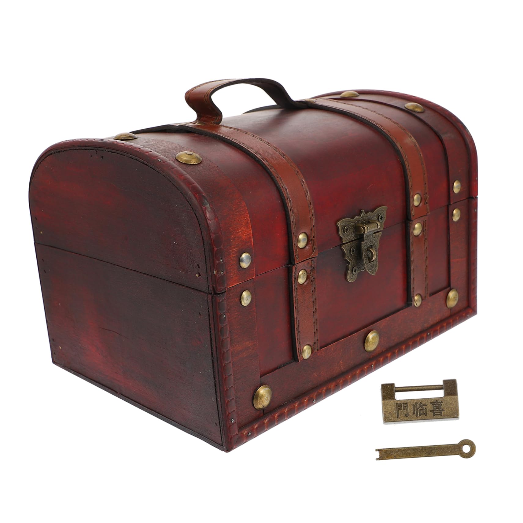 1 caja de unid cofre del tesoro antiguo pendientes decoración cajas de joyería cajas antiguas contenedor con tapa estuche de joyería de viaje organizador de artículos diversos contenedor de joyería re