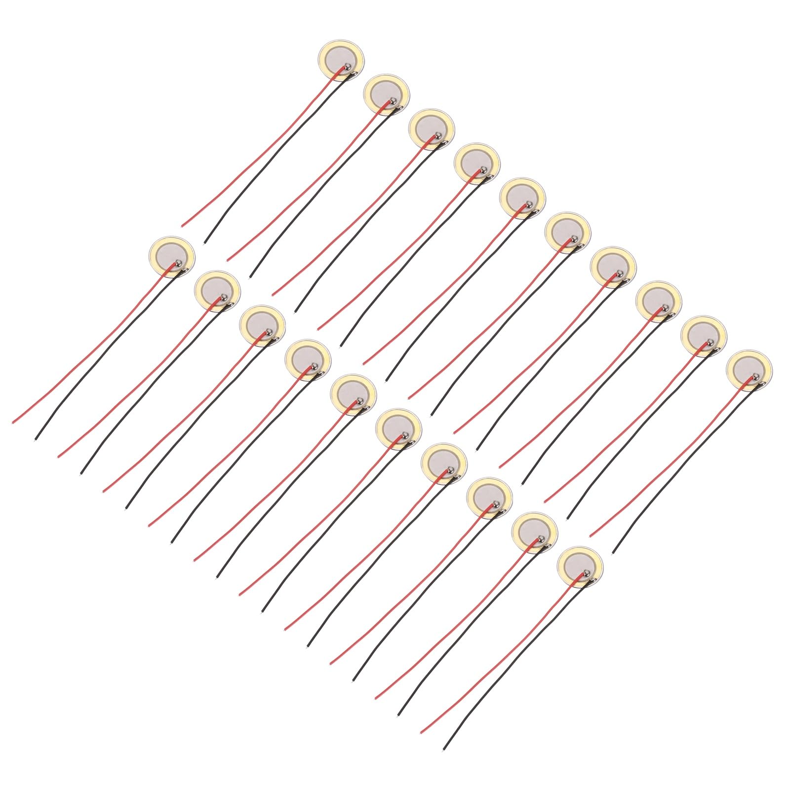 Muiltvoe 20Pcs Piezoelectric Discs 12mm Acoustic Pickup Transducer Microphones Trigger Buzzer Drum Guitar with Aluminum Shell
