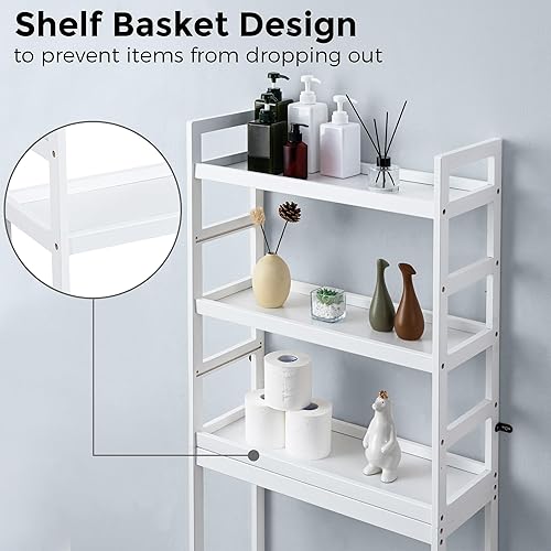 Miniatura 5 de Axeman Almacenamiento sobre el inodoro, estante de almacenamiento independiente de 3 niveles, organizador de baño, ahorra espacio sobre el soporte