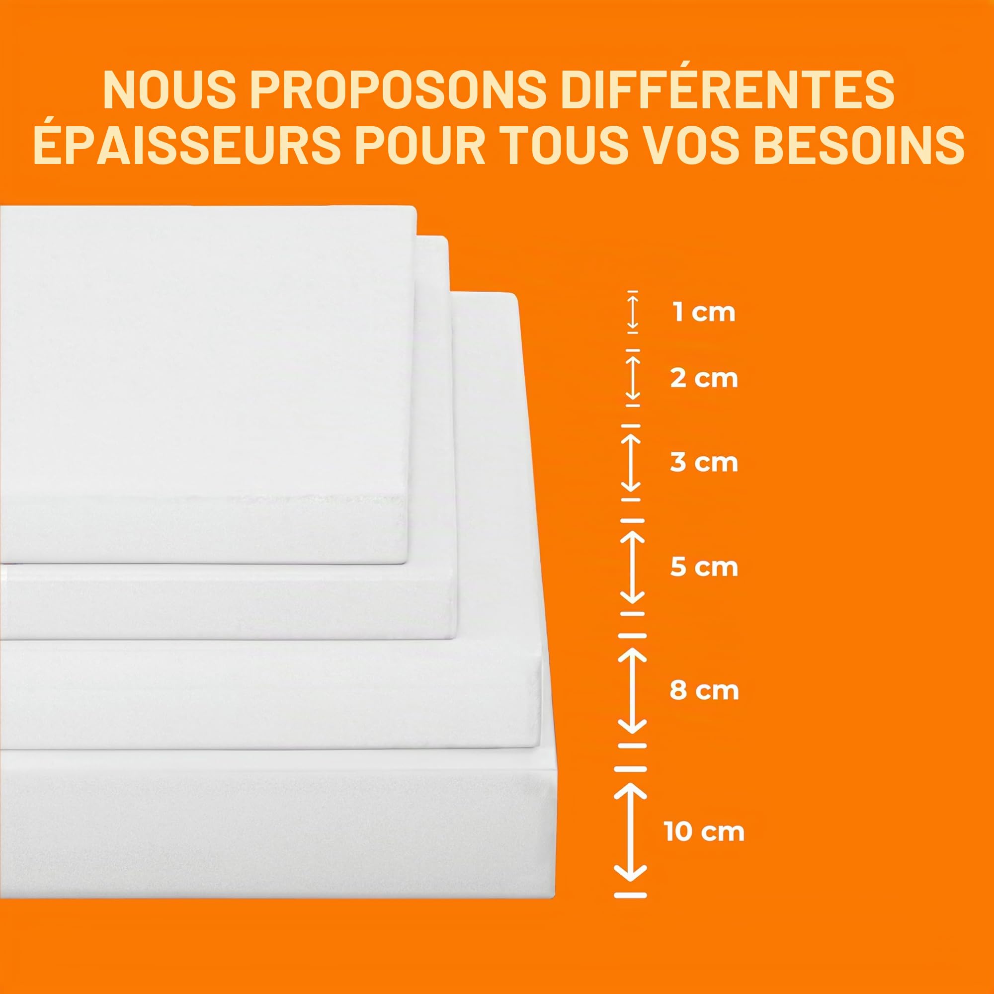 mousse pour rembourrage, mousse au mètre, facile à couper 200 x 100 cm, mousse haute densité 30, 25, 18, polyuréthane expansé, épaisseur de 1 cm à 10 cm (18, épaisseur 2)