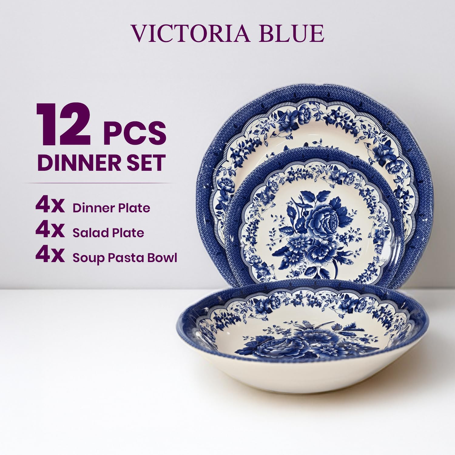 ロイヤルチューダー　食器セット Amazon.co.jp: TUDOR ROYAL 12点磁器ラウンド食器セット、4人用