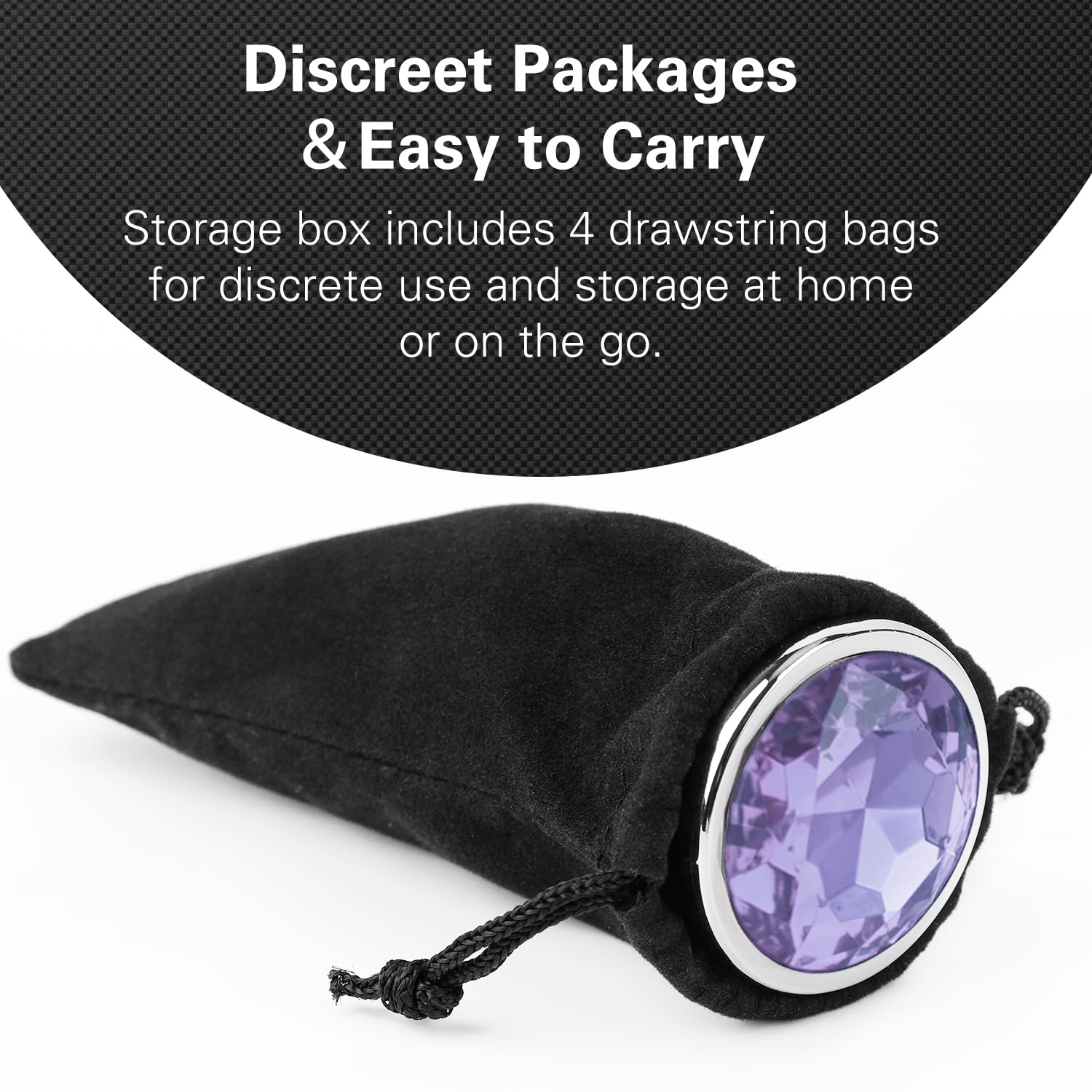 Anal Plug Beginner Set, 4 PCS Stainless Steel Butt Plug Training Kit with Jewel Base, Metal Anal Plugs for Gradual Training, Wide Base for Safety & Secure Fit for Women & Men Couples: Purple