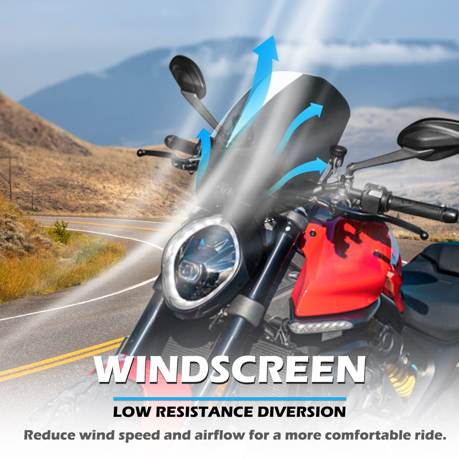 deflettore Parabrezza Moto per Y&amaha per MT-09 per Tracer GT 2018-2019 Moto Touring Sport Parabrezza Deflettore Moto Parabrezza Spoiler Cupolino