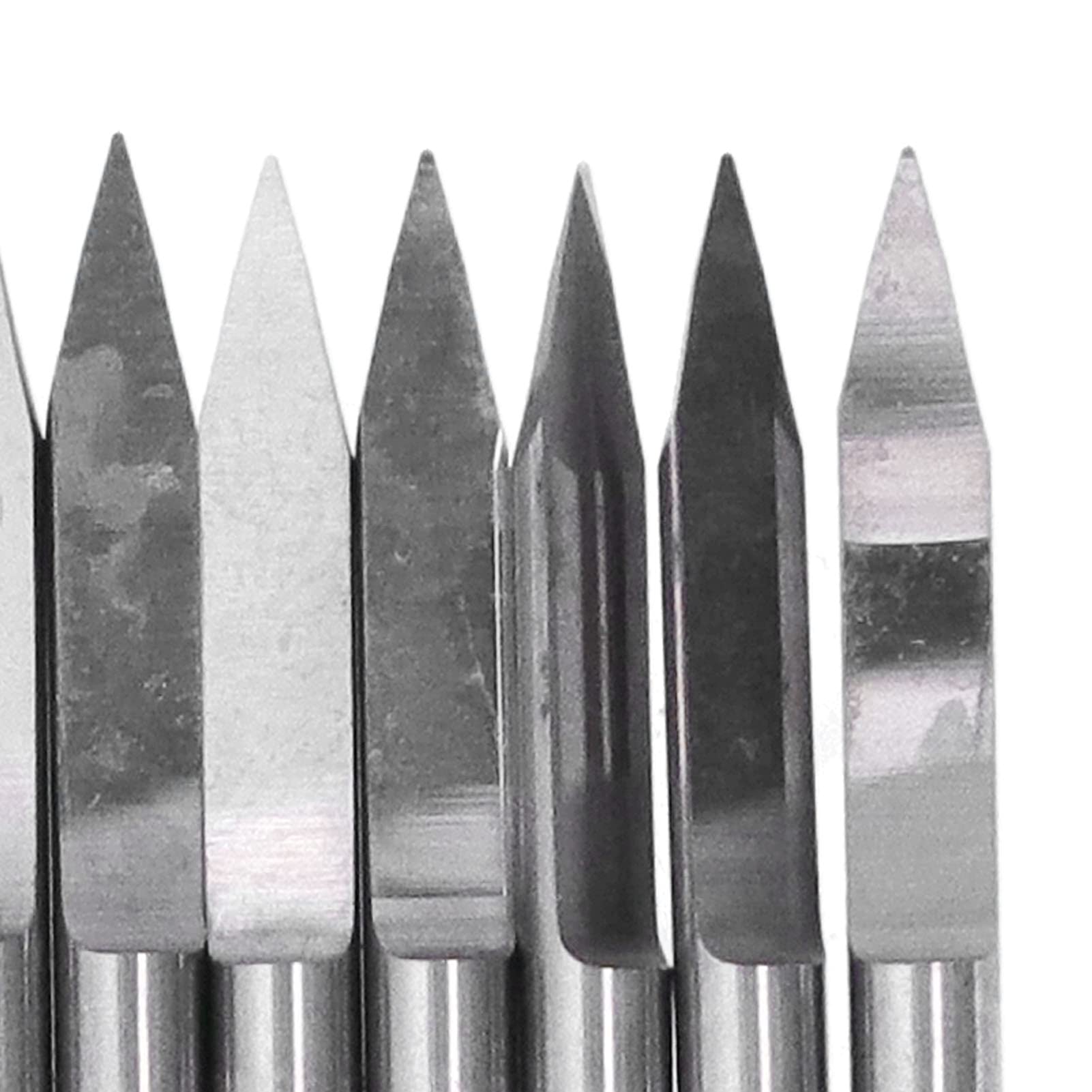 10 piezas de fresas de grabado en acero de tungsteno, fresas en V para router CNC con alta dureza y resistencia al desgaste, fresa en forma de V para madera, plástico, fibra de (0,2 mm)