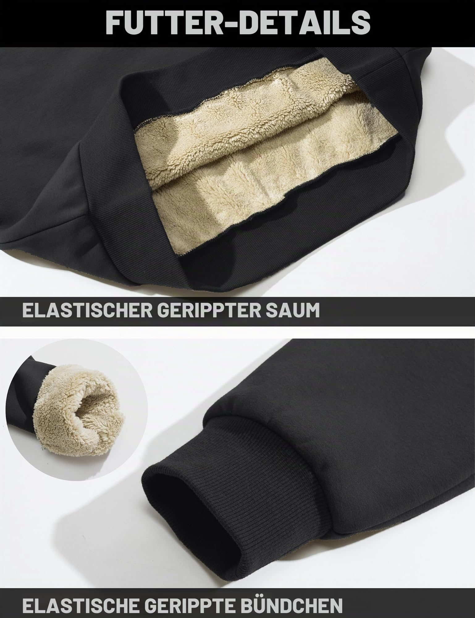 TACVASEN Herren 1/4 Zip Fleece Pullover Warm Gefüttert Sweatshirt Männer Langarm Sweater Winter Schwergewicht Pulli