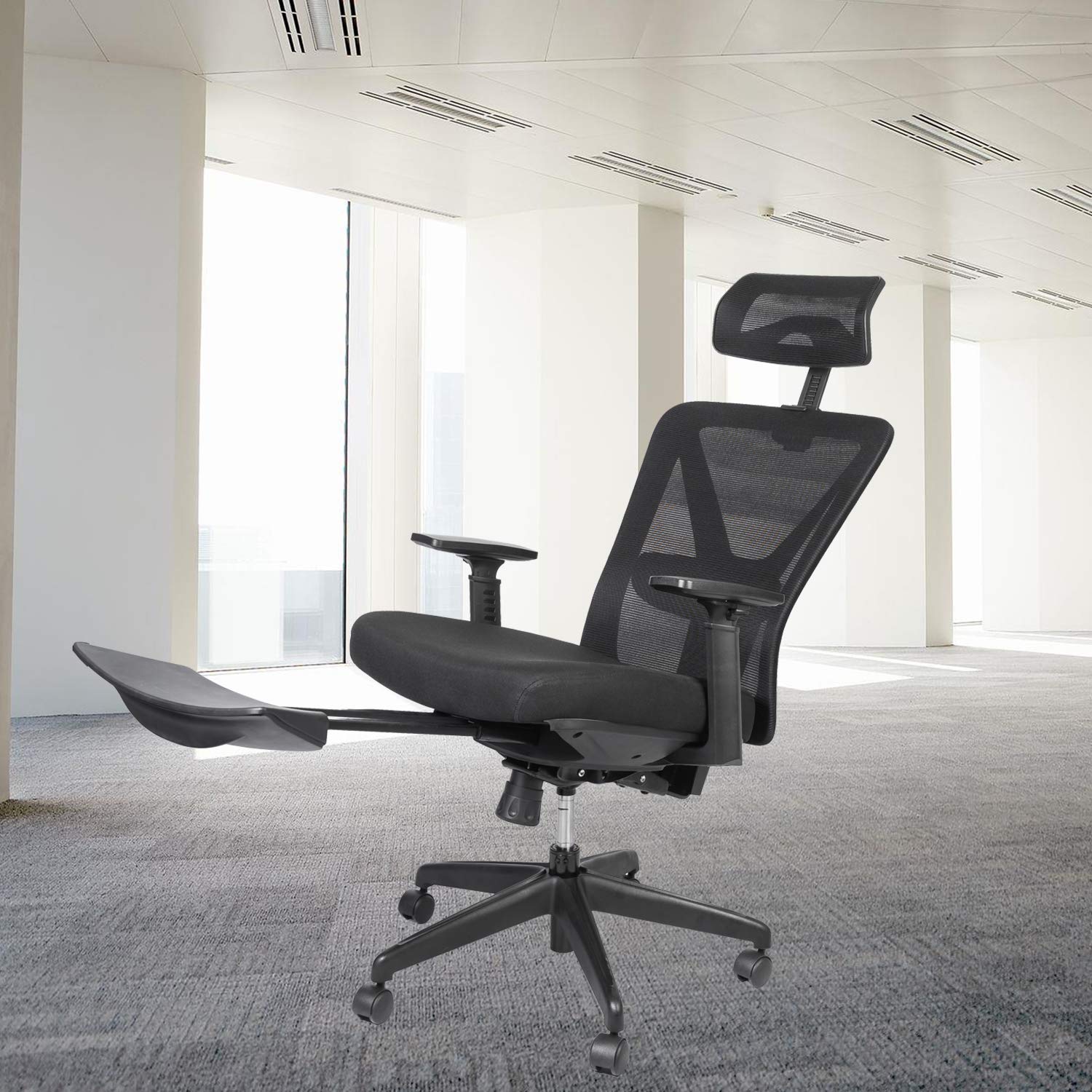 Buy Reclining Office Chair with Hidden Footrest High Back Desk Chair