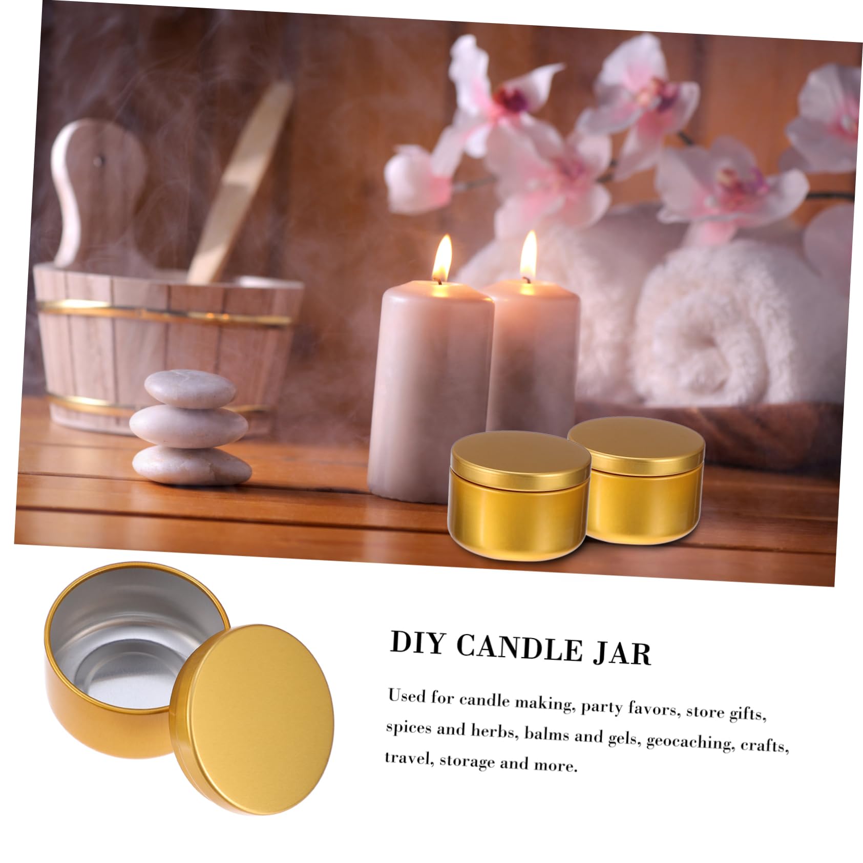 GALPADA 36pcs Metal Candle Tins Travel Jars for Candle Making for Storing Crafts Spices and Items Seamless Design for Easy Carrying